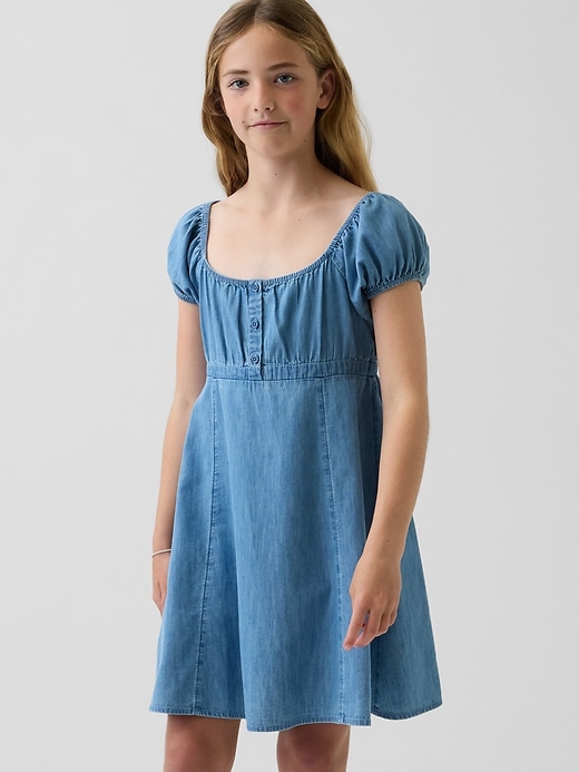 Image number 1 showing, Kids Denim Babydoll Dress