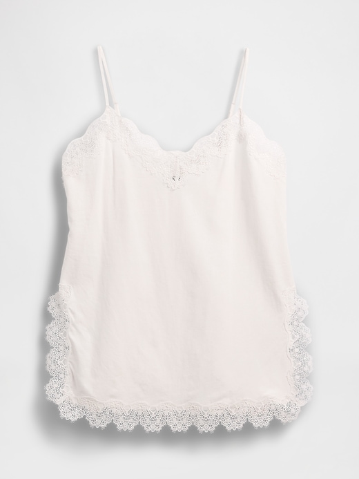 Image number 5 showing, Linen-Blend Lace-Trim Cami