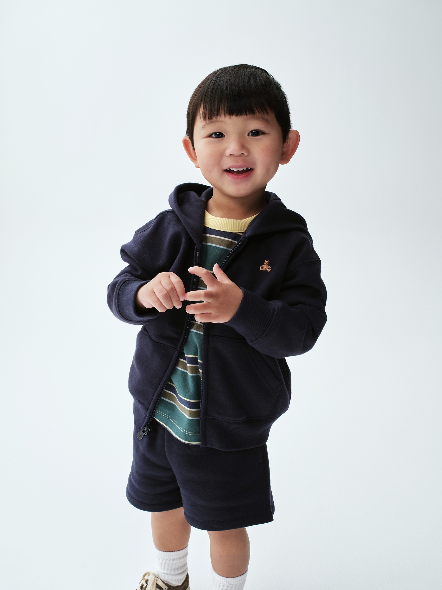 Детское худи Gap babyGap Vintage Soft Full-Zip, цвет: Синий, вариант 1 — фото 5