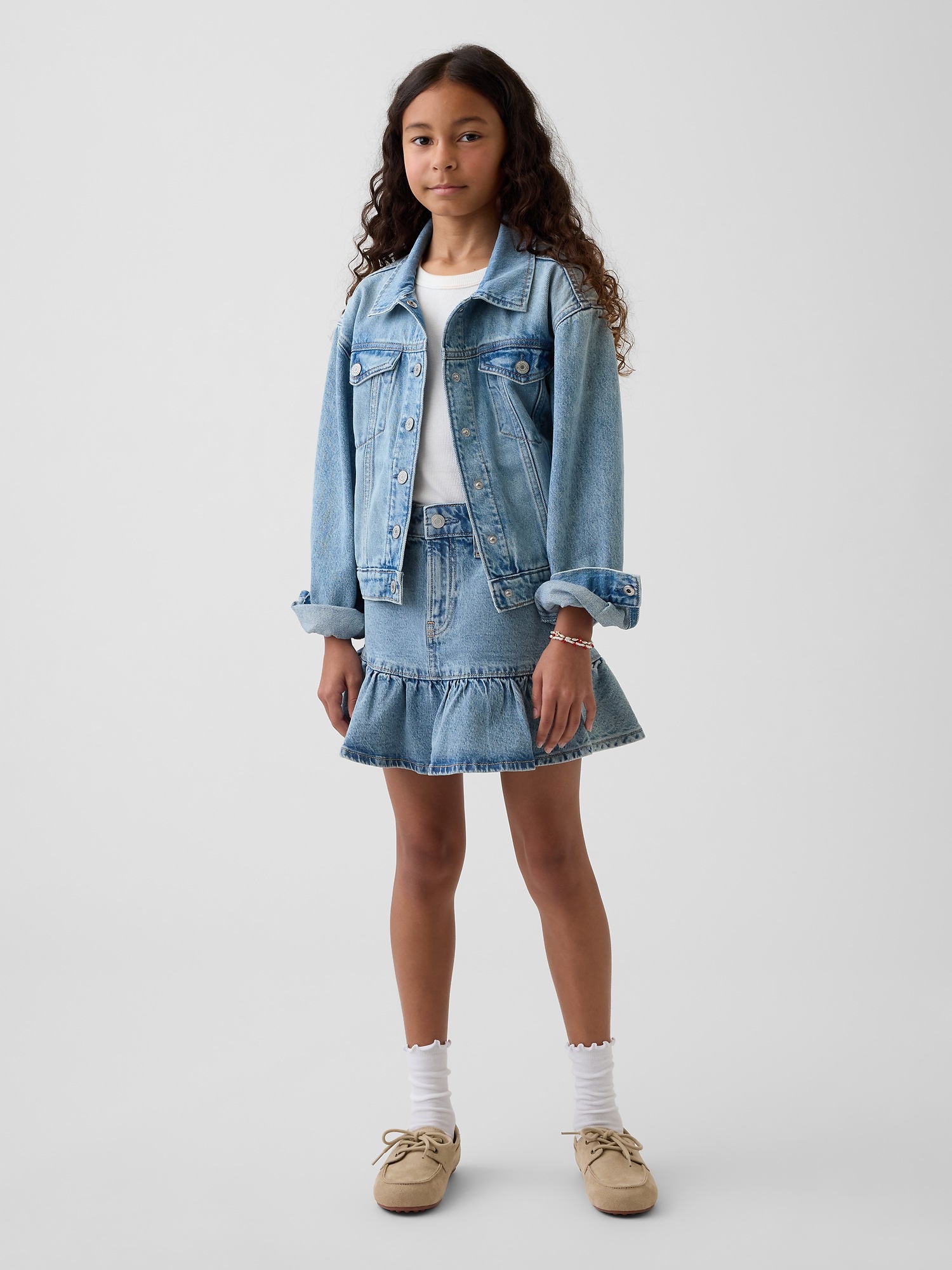 Gap Kids Denim Ruffle Skirt