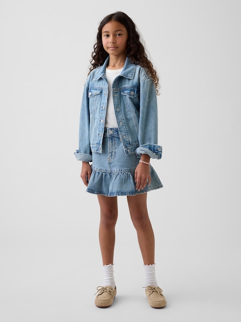 Kids Denim Ruffle Skirt