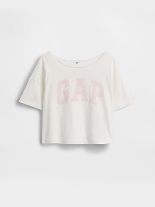 Image number 1 showing, Kids Oversized Wide-Neck T-Shirt