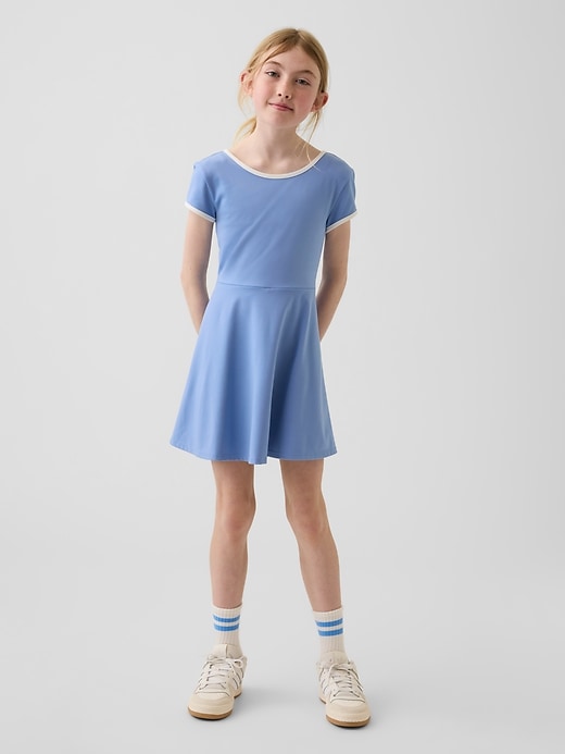 Image number 1 showing, Kids Cap-Sleeve Athletic Dress