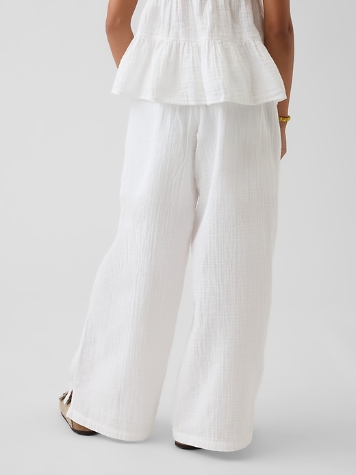 Image number 4 showing, Kids Cotton Gauze Wide-Leg Pants
