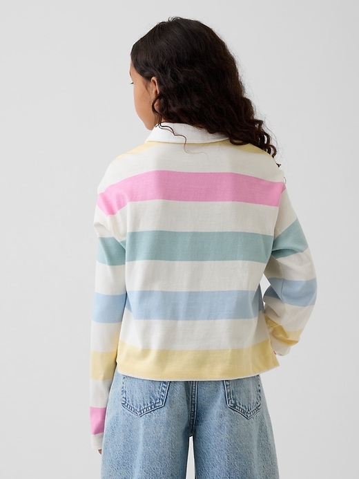Image number 3 showing, Kids Oversized Rugby Stripe Polo Shirt