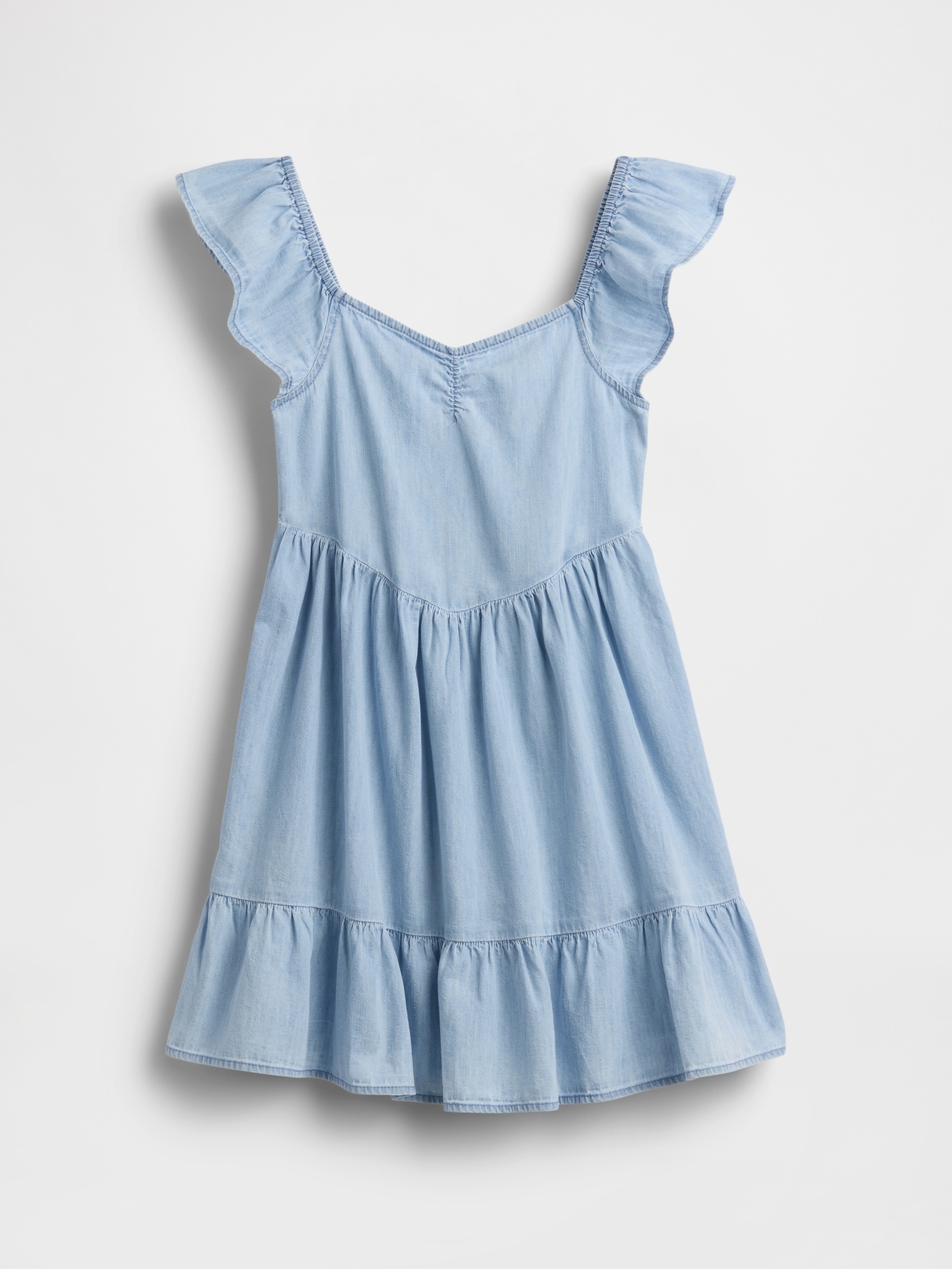 Детские платья Gap Denim Flutter-Sleeve Sweetheart Dress — фото 2