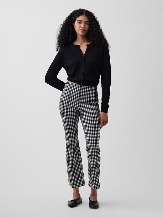 Image number 1 showing, High Rise Double Knit Crop Kick Pants