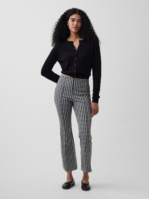 High Rise Double Knit Crop Kick Pants