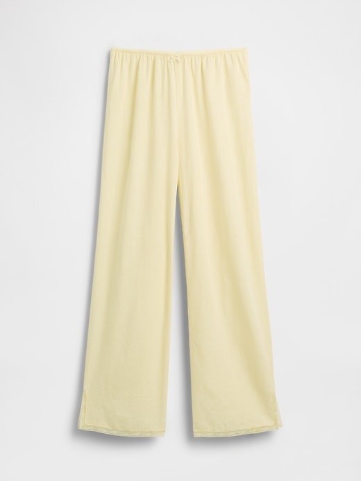 Image number 6 showing, Linen-Blend Lace-Hem PJ Pants