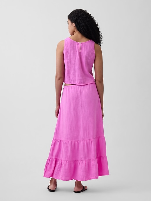 Image number 2 showing, Cotton Gauze Easy Tiered Maxi Skirt