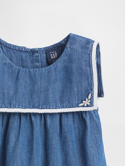 Image number 3 showing, Baby Denim Sailor Bubble Bodysuit
