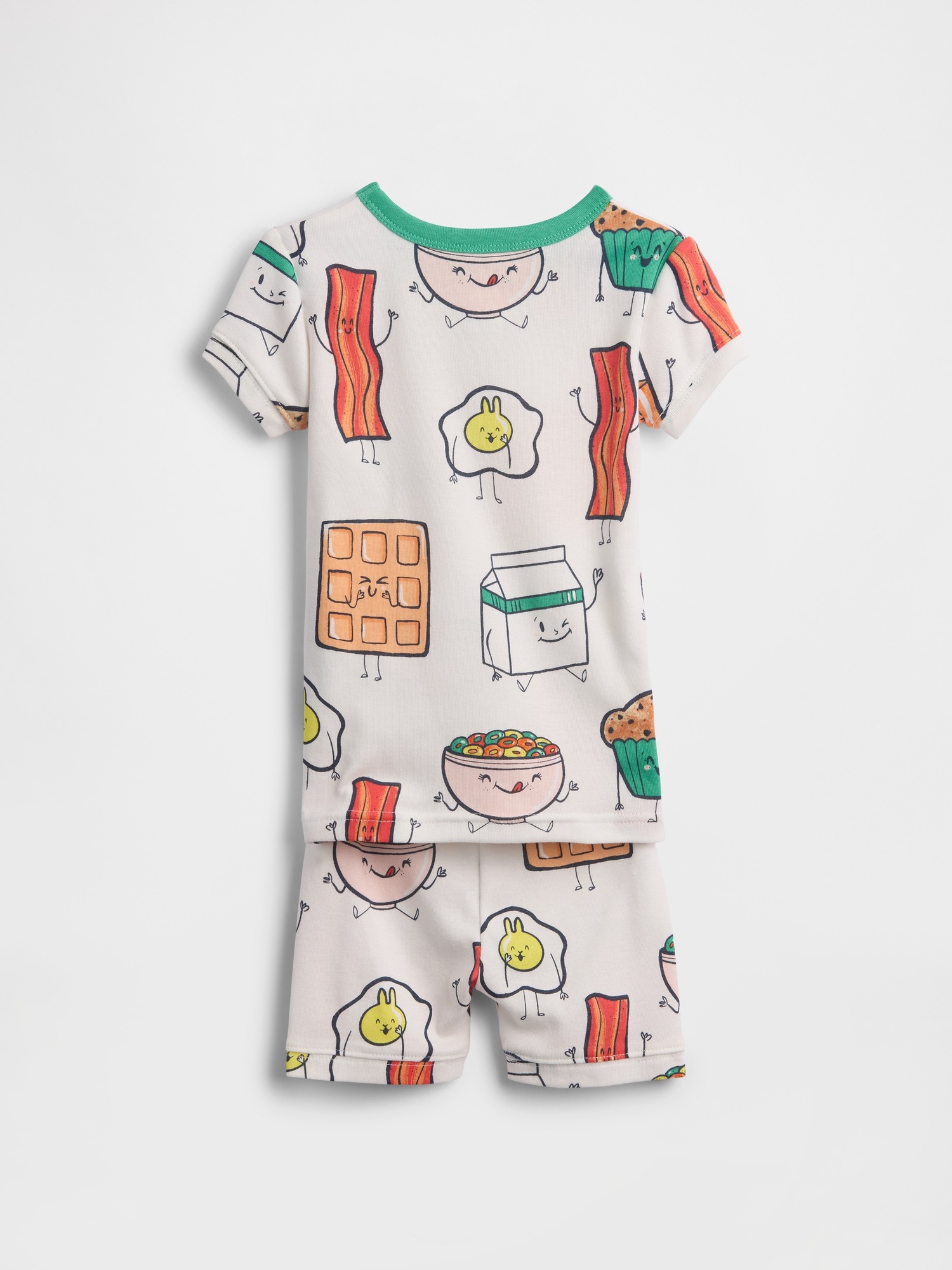 Пижамный комплект Tomato для детей, с шортами, хлопок — Gap, цвет: Молочный белый, вариант 1 — фото 2