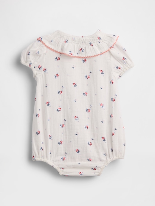 Baby Cotton Gauze Floral Collared Bodysuit | Gap