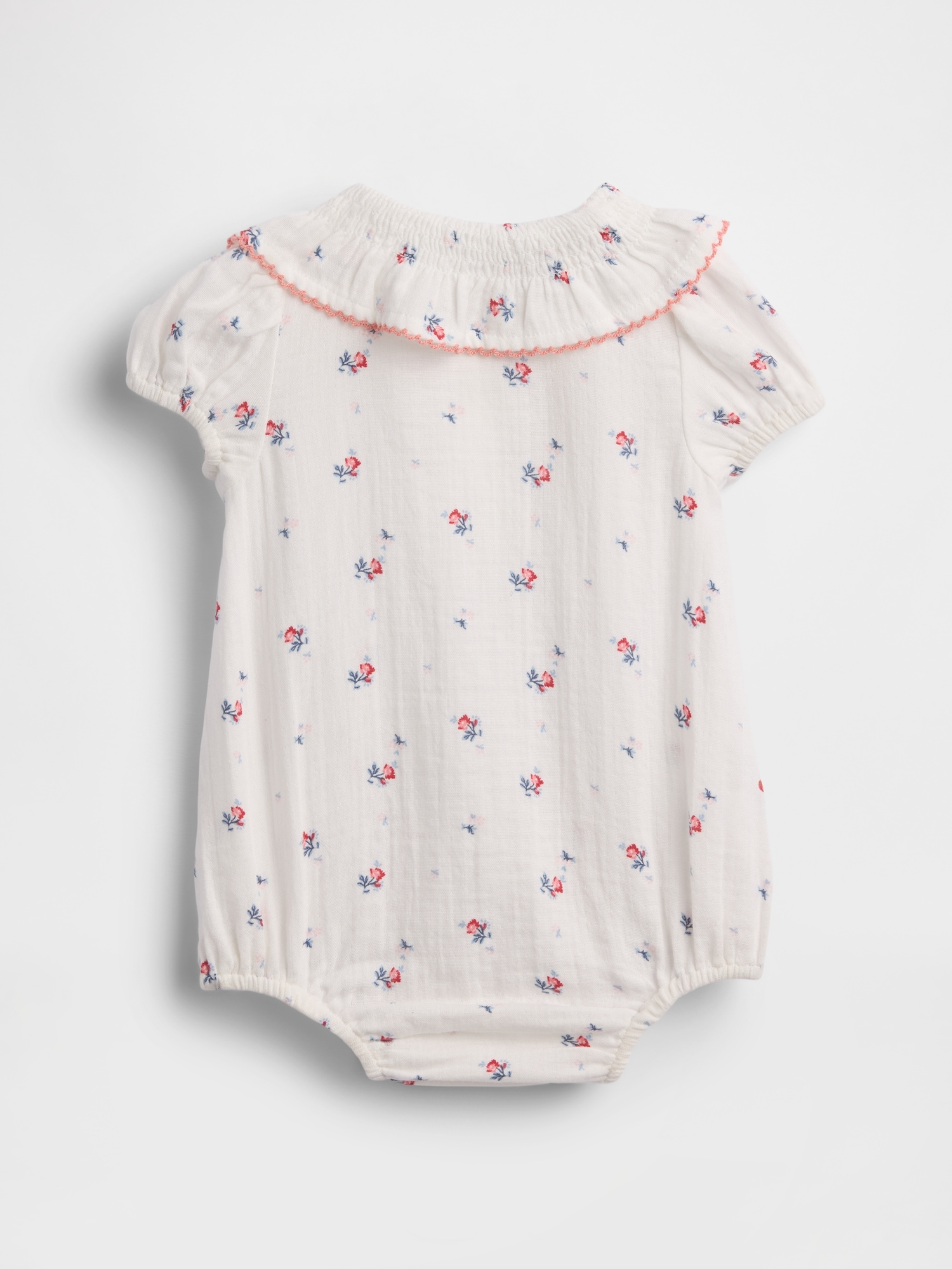 Baby Cotton Gauze Floral Collared Bodysuit