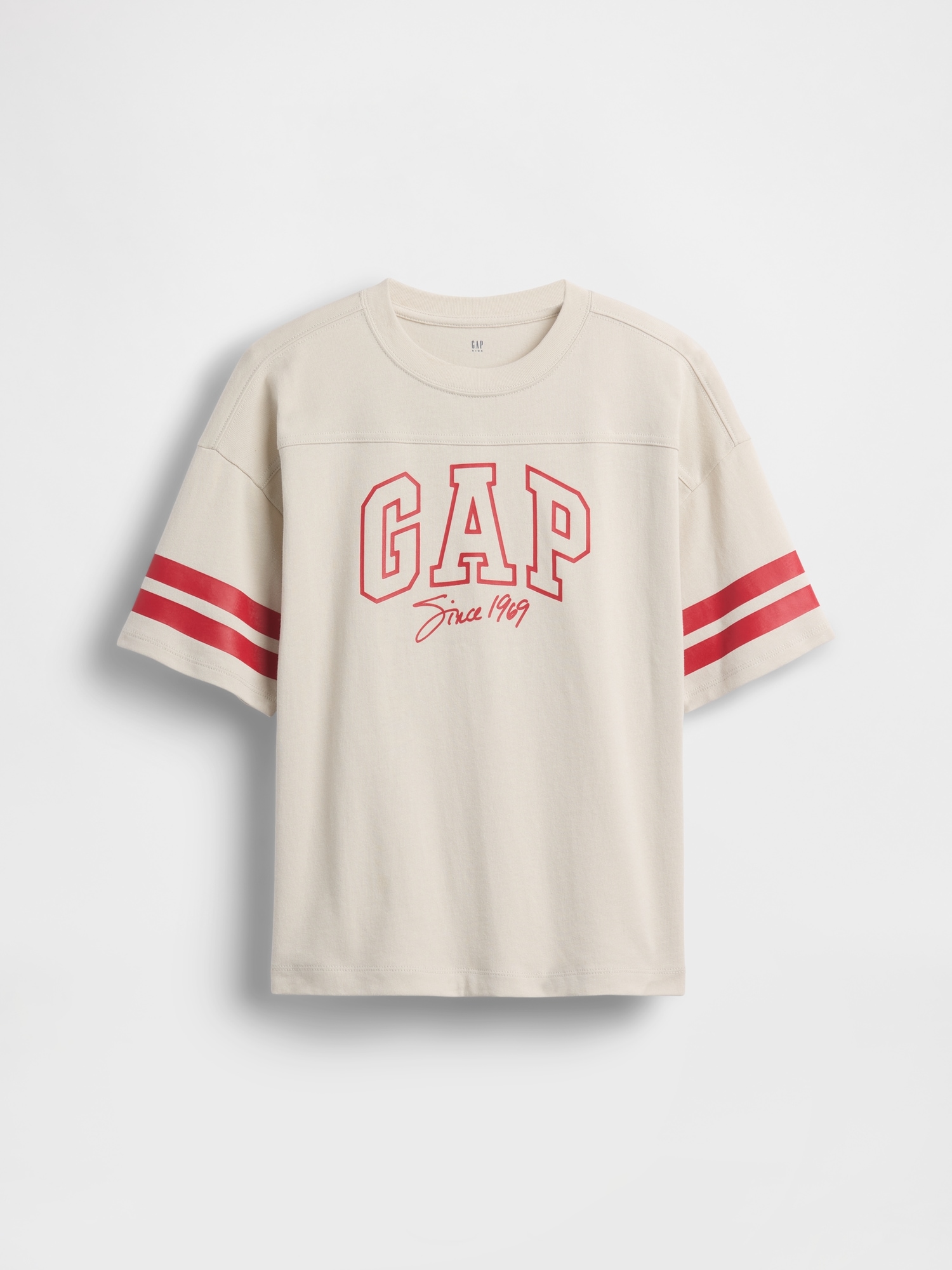Gap Kids Heavyweight Oversized Logo Seam T-shirt In Regular Grey