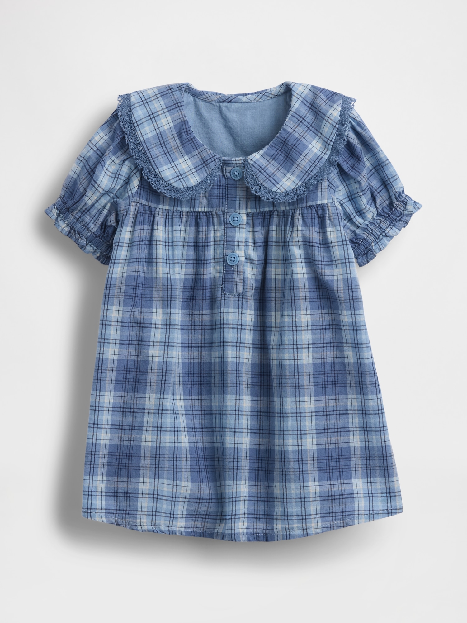 Baby Plaid Ruffle Collar Dress