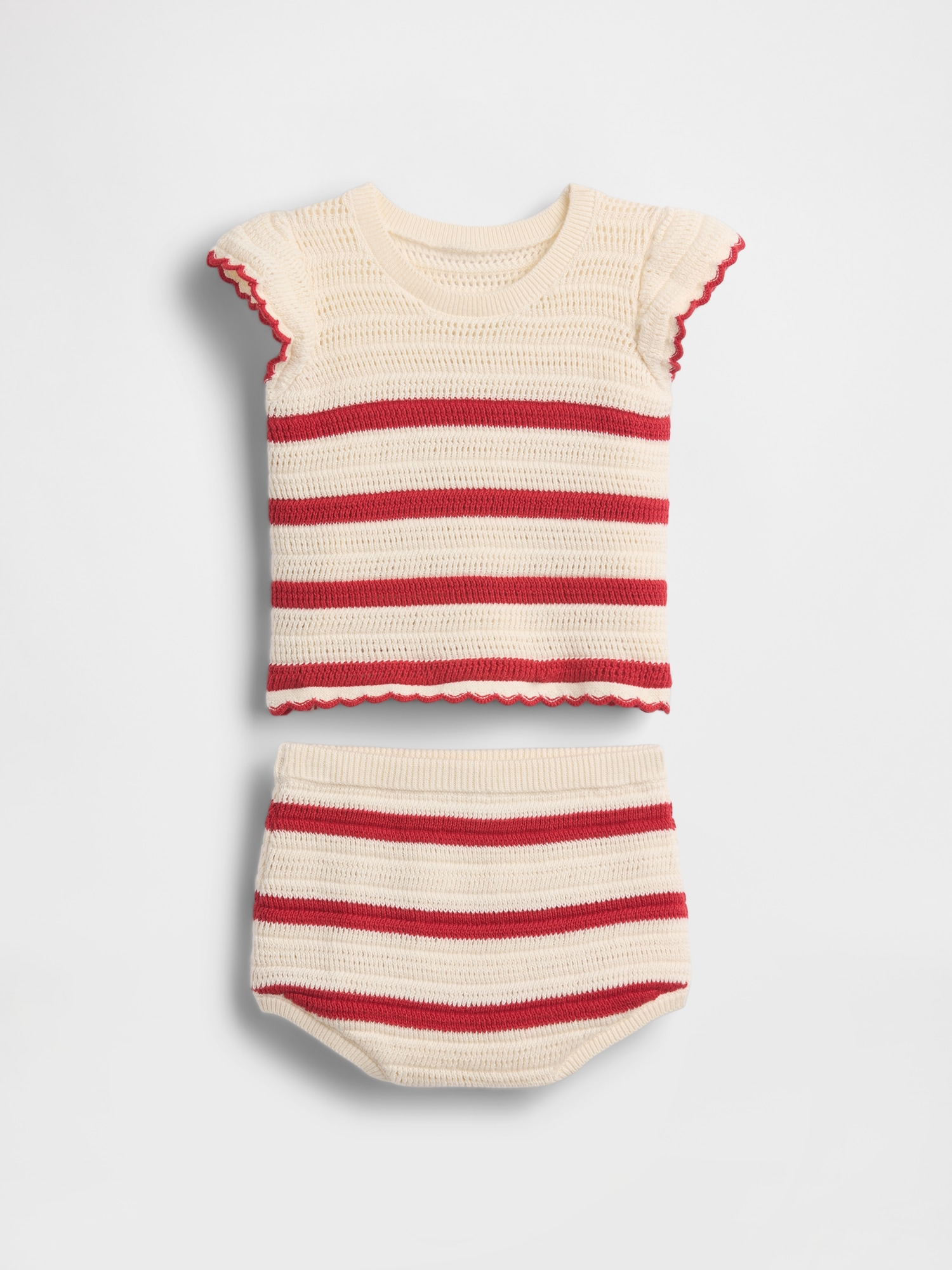 Baby Crochet Stripe Outfit Set