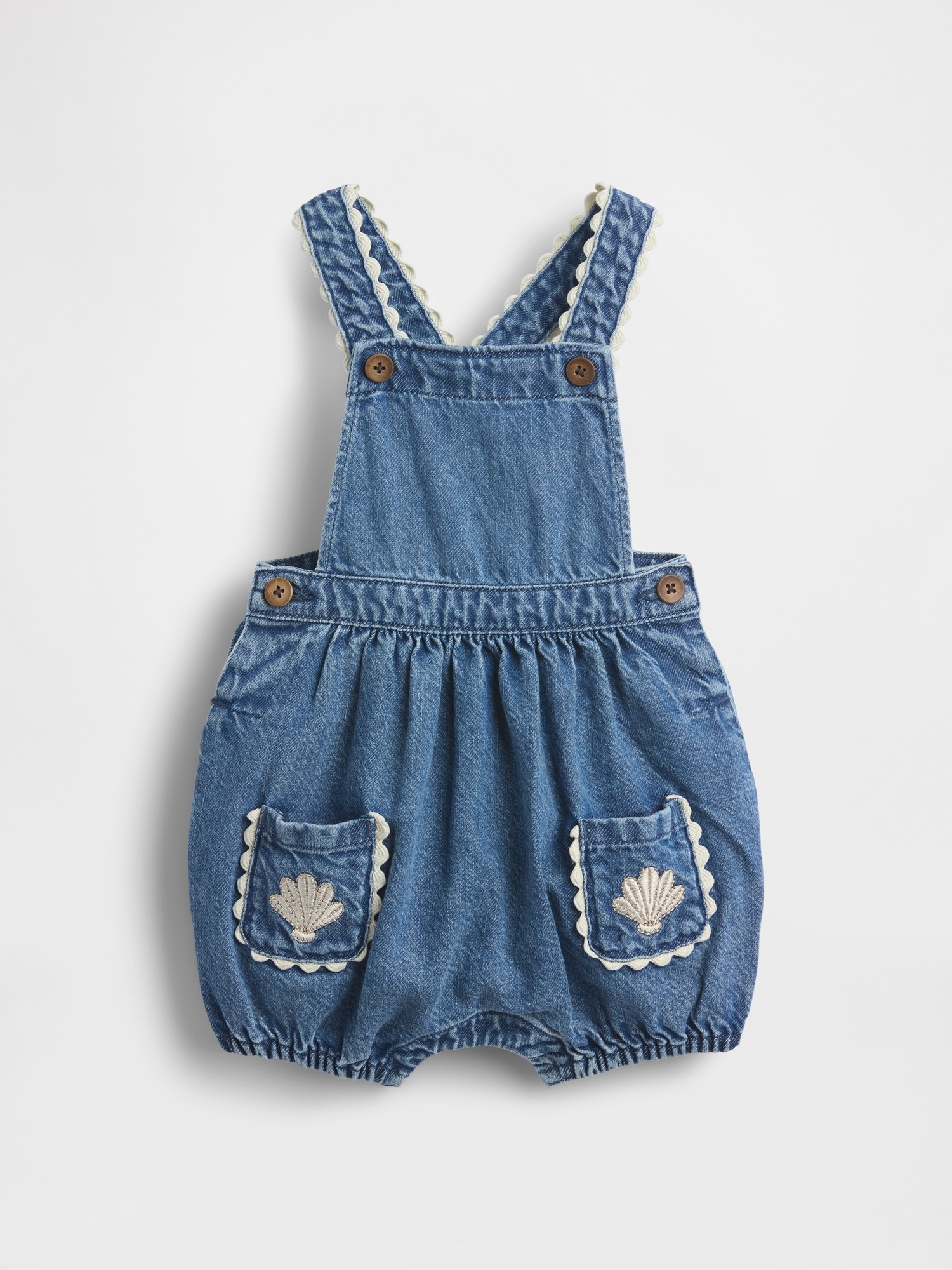 Baby Denim Shell Pocket Bubble Overalls