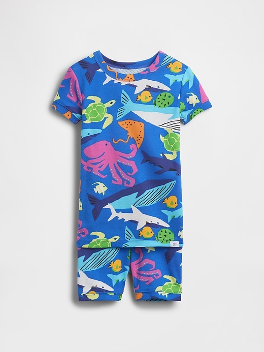 Image number 1 showing, Baby & Toddler Organic Brushed Cotton Sea Creatures PJ Short Set