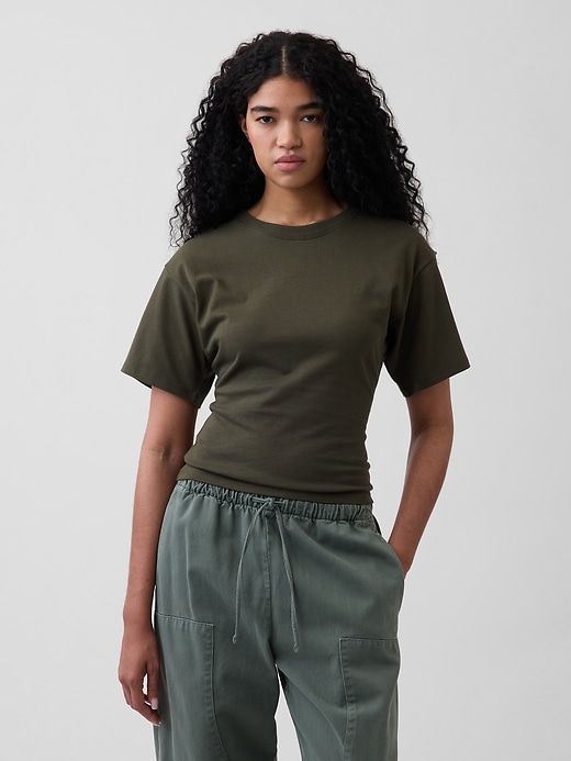 Image number 1 showing, Knit Fitted-Waist T-Shirt