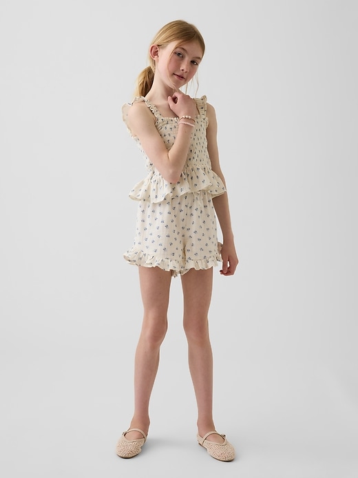 Image number 4 showing, Kids Cotton Gauze Smocked Peplum Top