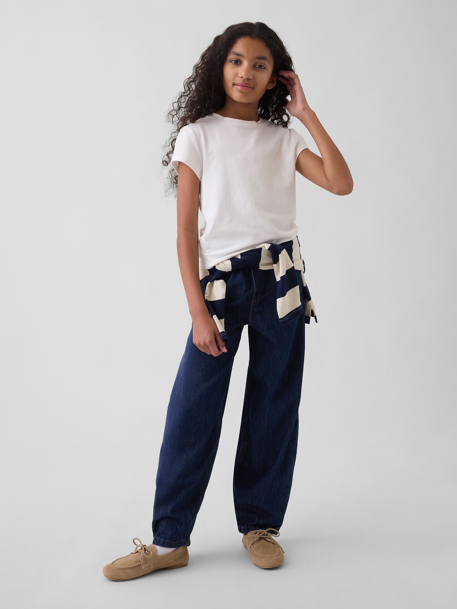 Детские джинсы Gap Easy Baggy Taper, цвет: Тёмная варка — фото 2