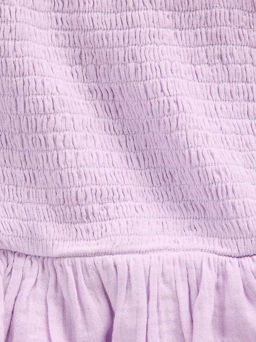 Image number 3 showing, Kids Cotton Gauze Smocked Peplum Top