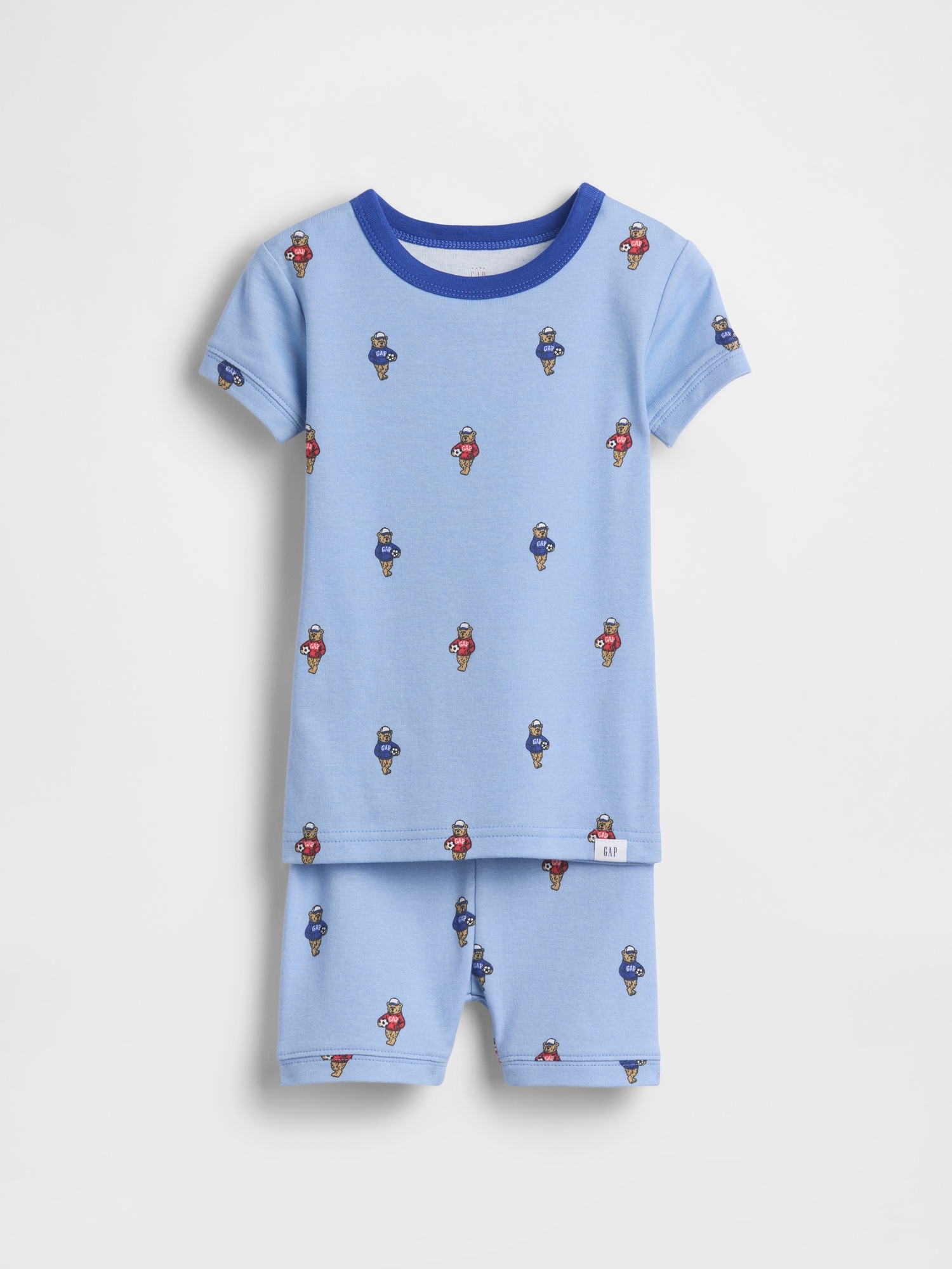Baby & Toddler Organic Brushed Cotton Soccer Bear PJ Short Set