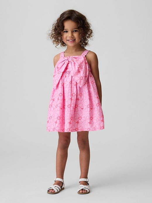 Image number 1 showing, Baby & Toddler Floral Eyelet Bow Dress