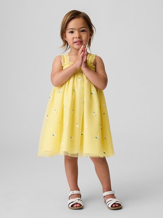 Image number 1 showing, Baby & Toddler Embroidered Daisy Tulle Dress