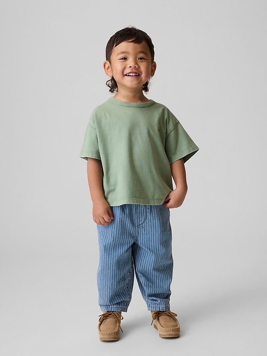 Image number 3 showing, Baby & Toddler Pull-On Barrel Jeans