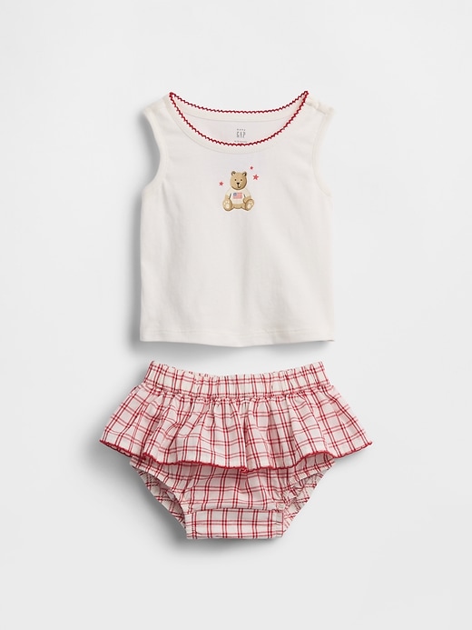 Image number 1 showing, Baby Brannan Bear Tank Top & Plaid Skort Set