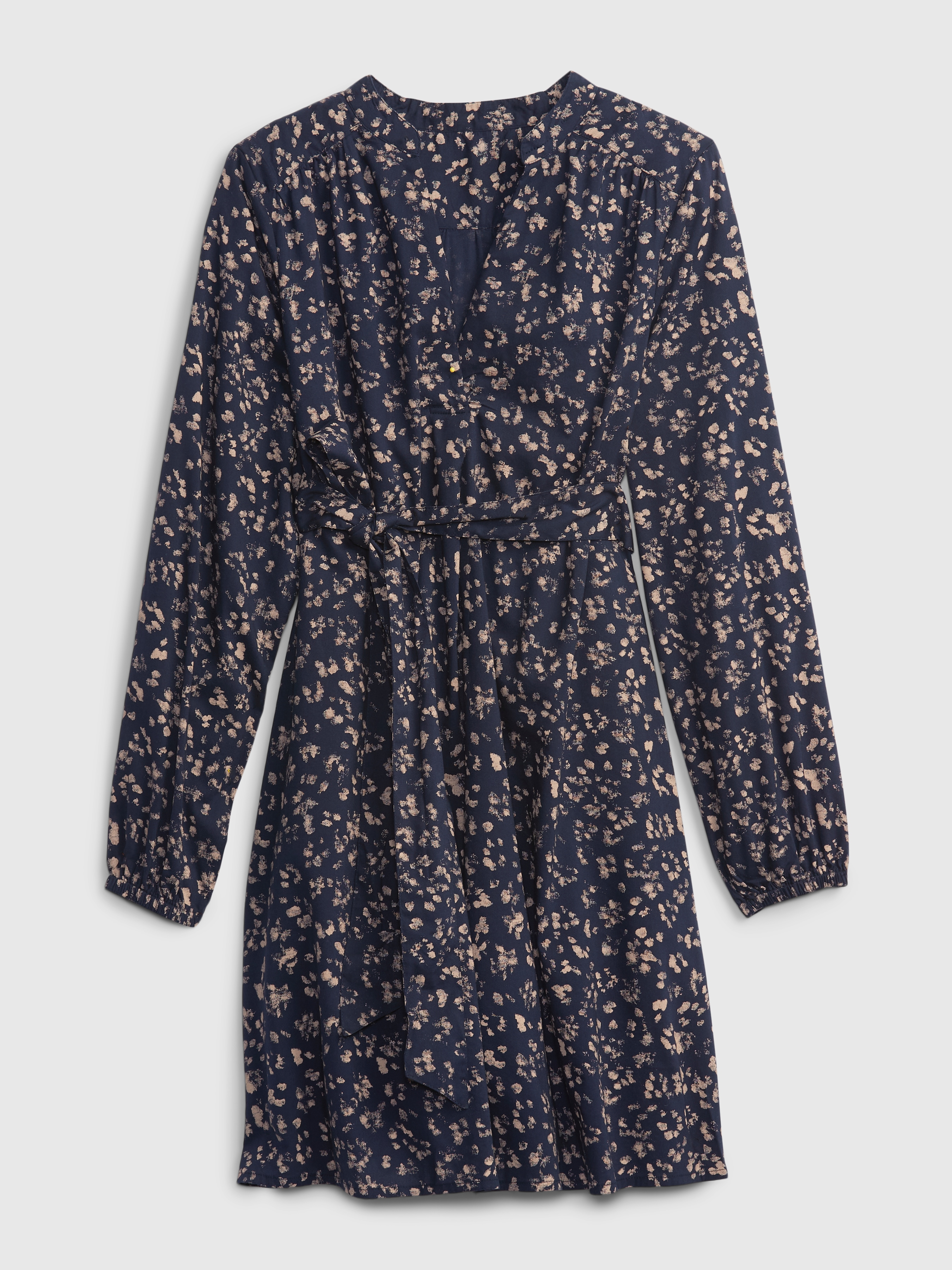 Tie-Belt Print Dress