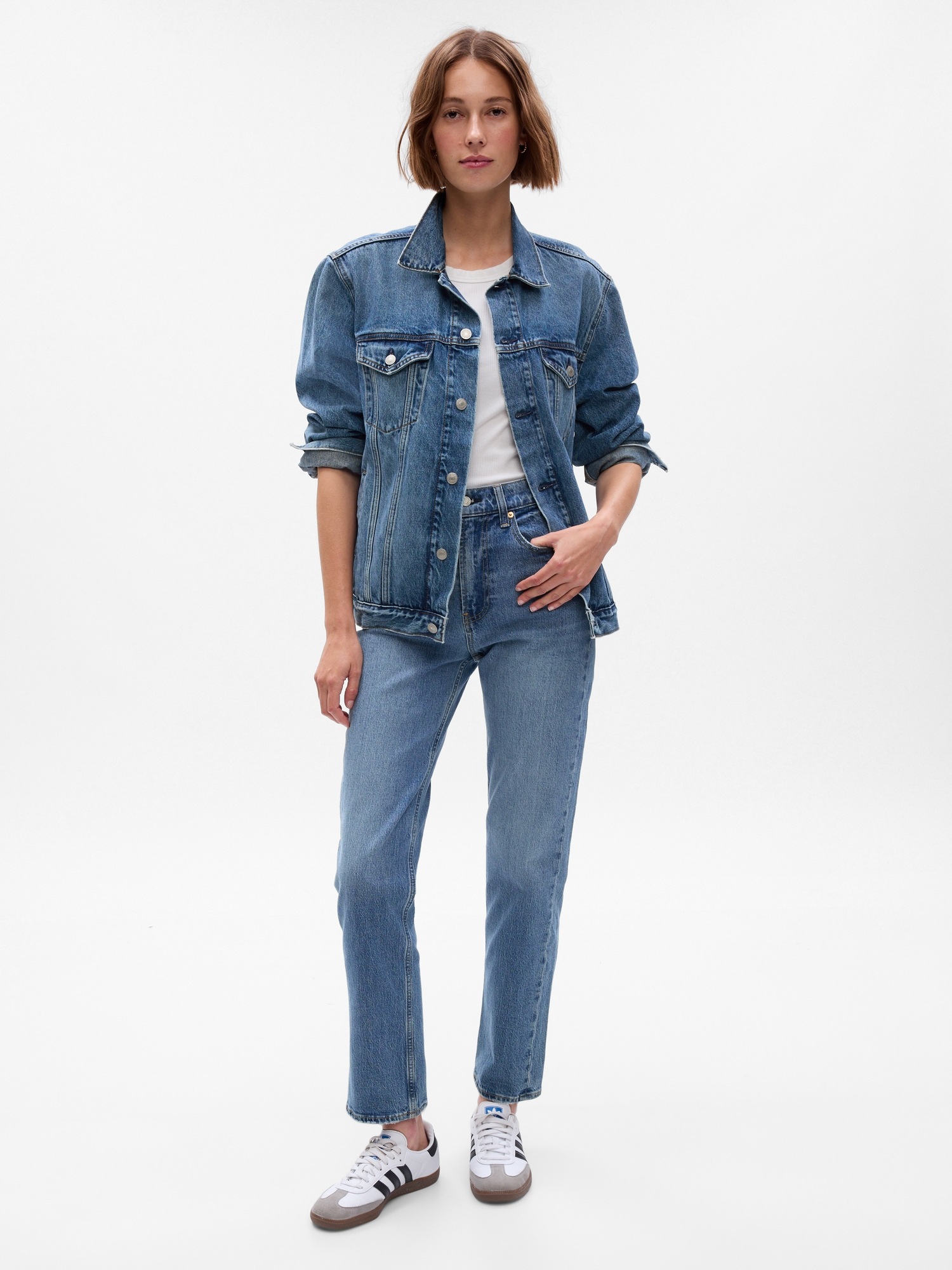 Женские джинсы Gap Sky High Straight Leg Jeans — фото 2