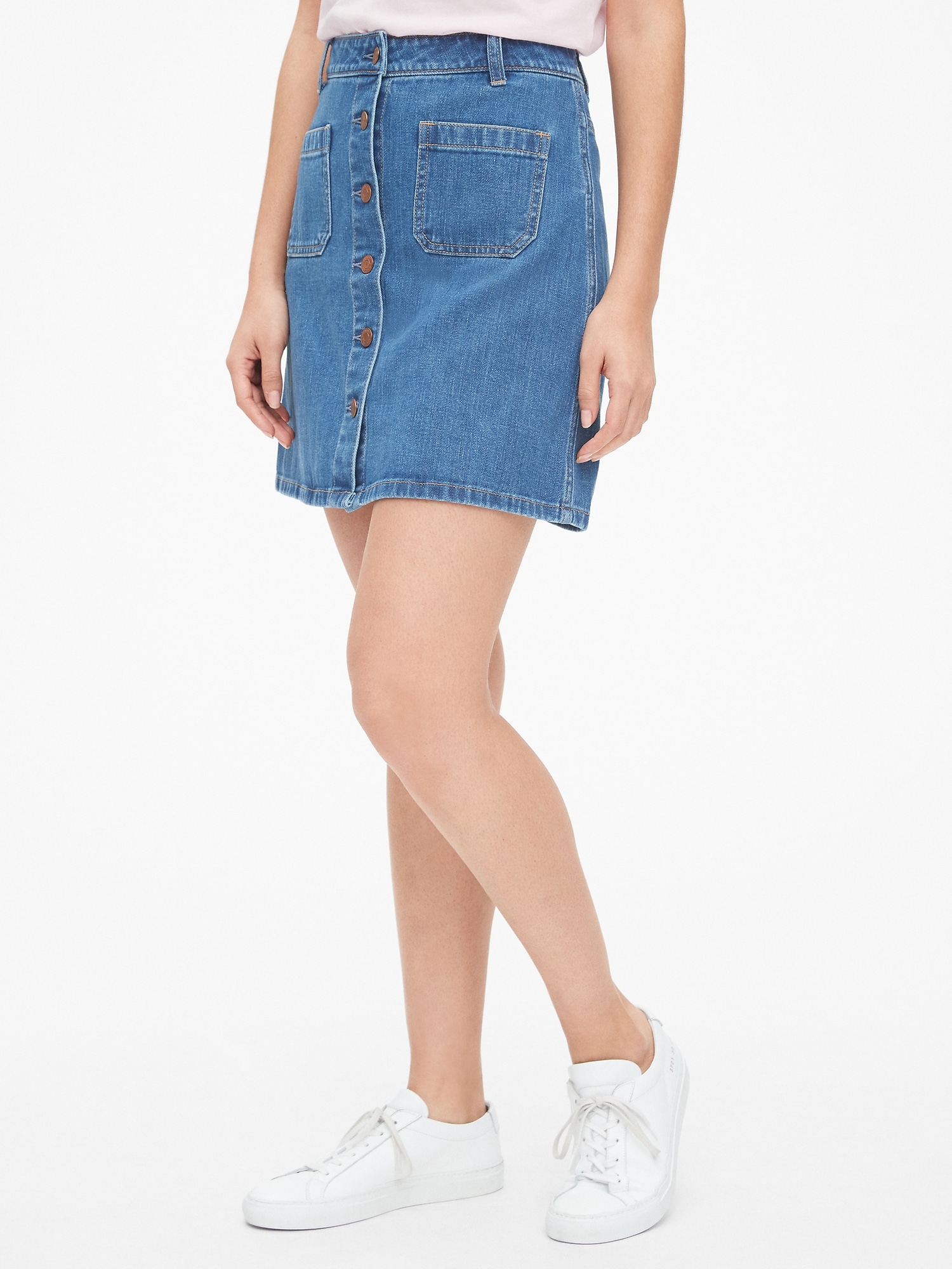 Женские юбки Gap Mariner Button-Front Denim Skirt — фото 2