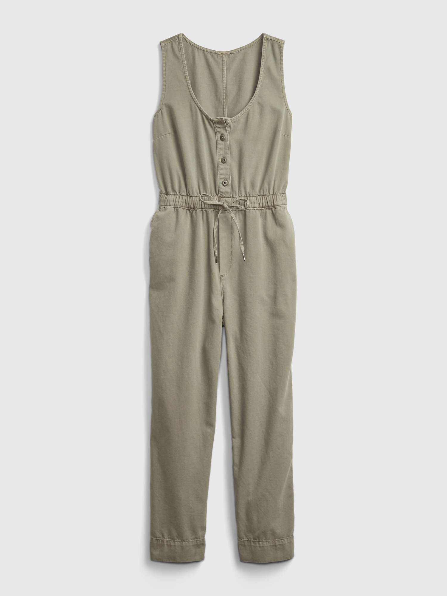 Gap Sleeveless Button-Front Jumpsuit