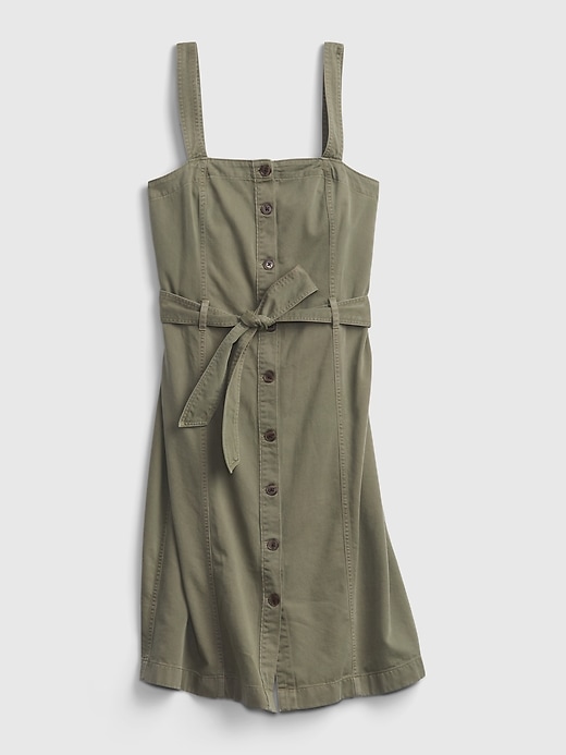 Image number 1 showing, Button-Front Apron Dress