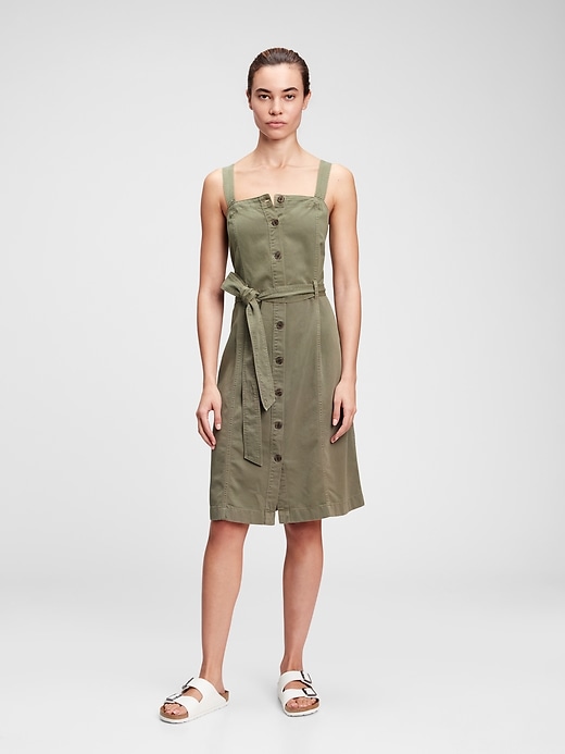 Image number 2 showing, Button-Front Apron Dress