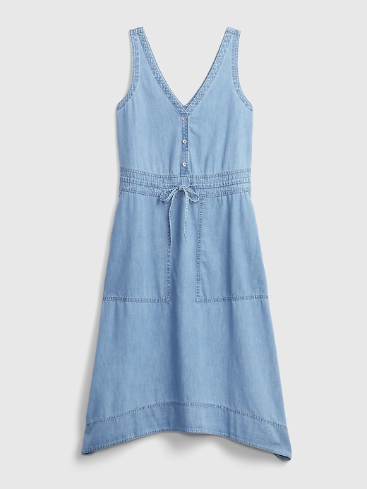 Image number 1 showing, Tie-Waist Midi Denim Dress