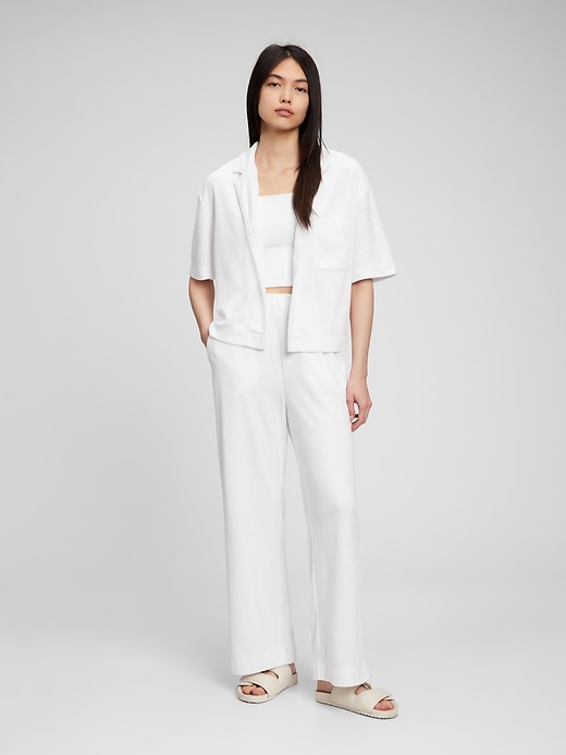 Image number 2 showing, Towel Terry High Rise Pull-On Pants