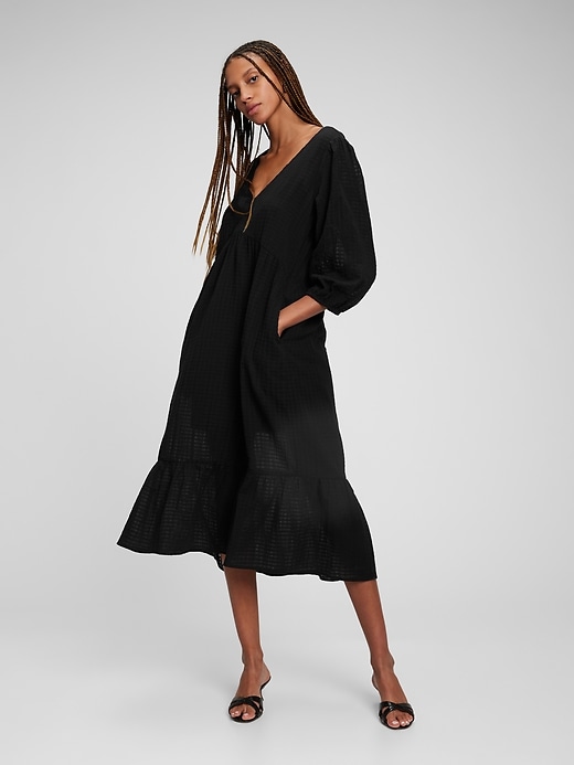 Image number 2 showing, V-Neck Tiered Midi Dress