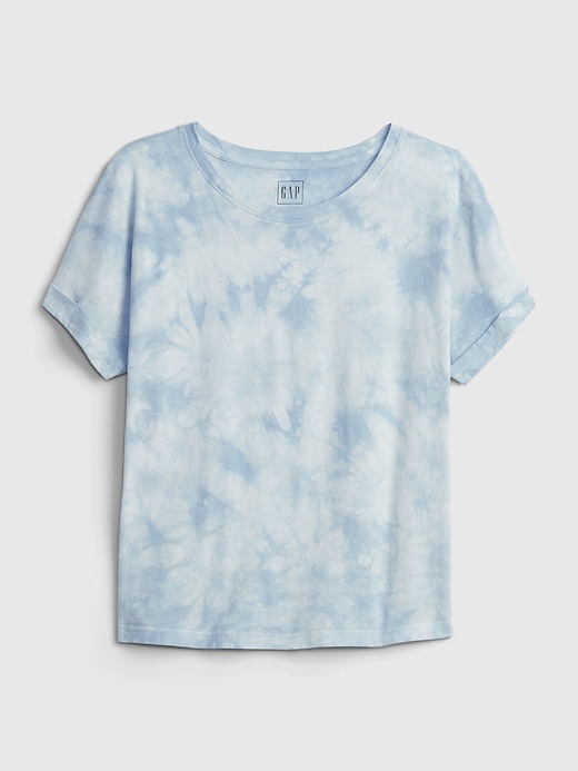 Vintage Abbreviated Tie- Dye Roll Cuff T-Shirt