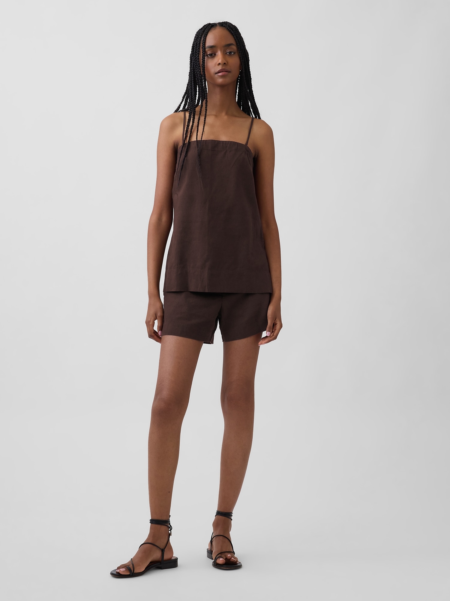 4" Mid Rise Linen-Blend Shorts