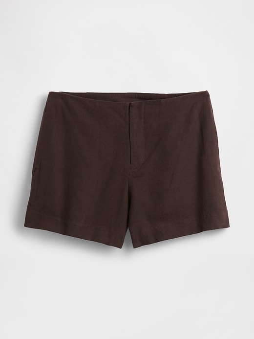 Image number 5 showing, 4" Mid Rise Linen-Blend Shorts