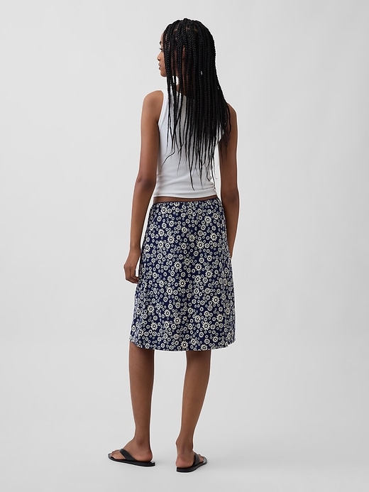 Image number 2 showing, Linen-Blend Bias-Cut Skirt