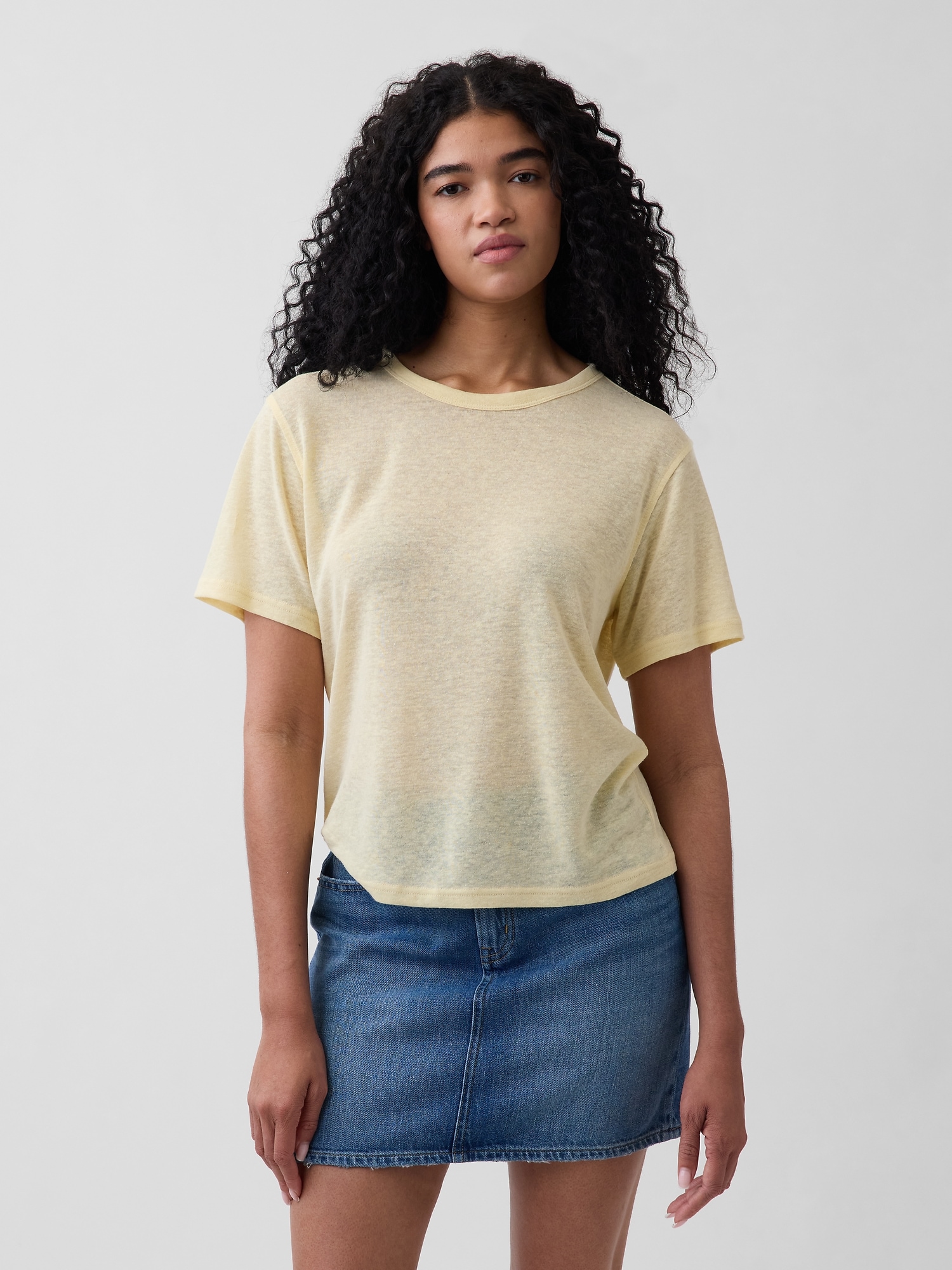 Linen-Blend Relaxed T-Shirt