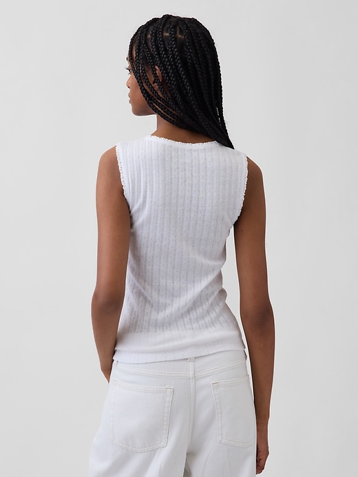 Image number 3 showing, Pointelle Shell Tank Top