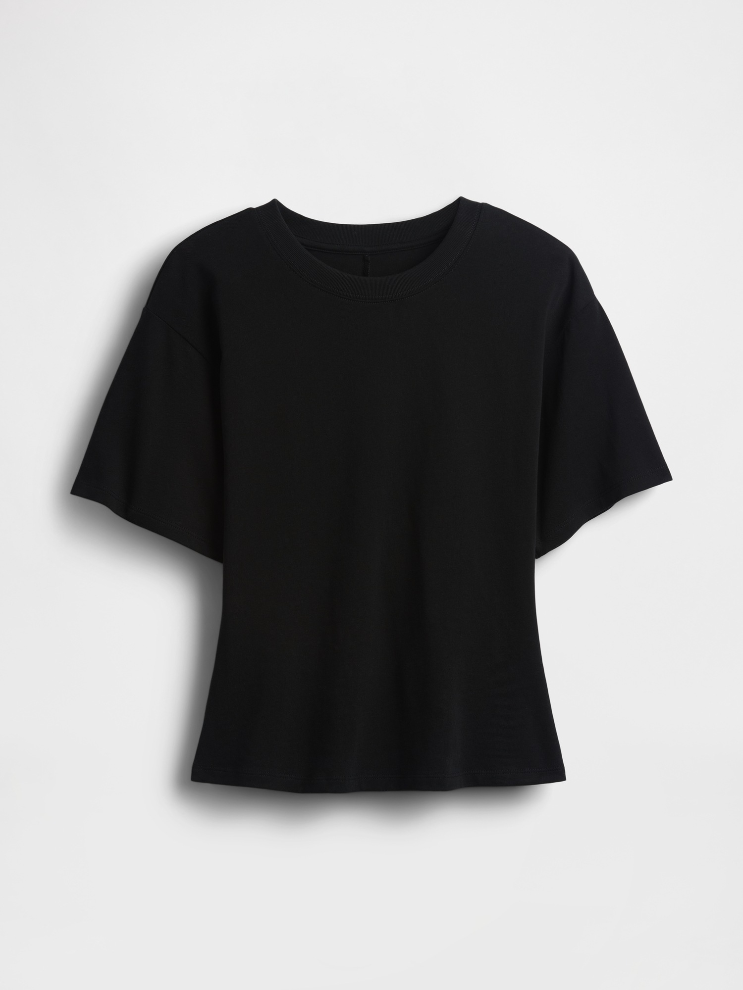 Женская футболка Gap Knit Fitted-Waist, цвет: Чёрный — фото 5
