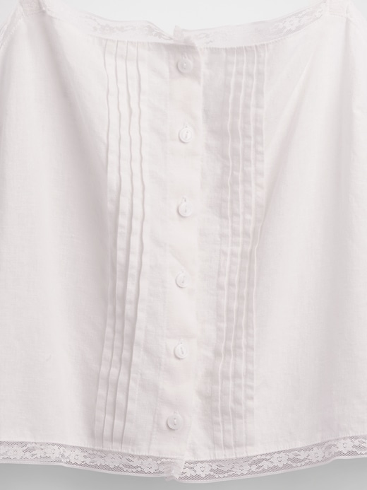 Image number 4 showing, Linen-Blend Pintuck Crop PJ Tank Top