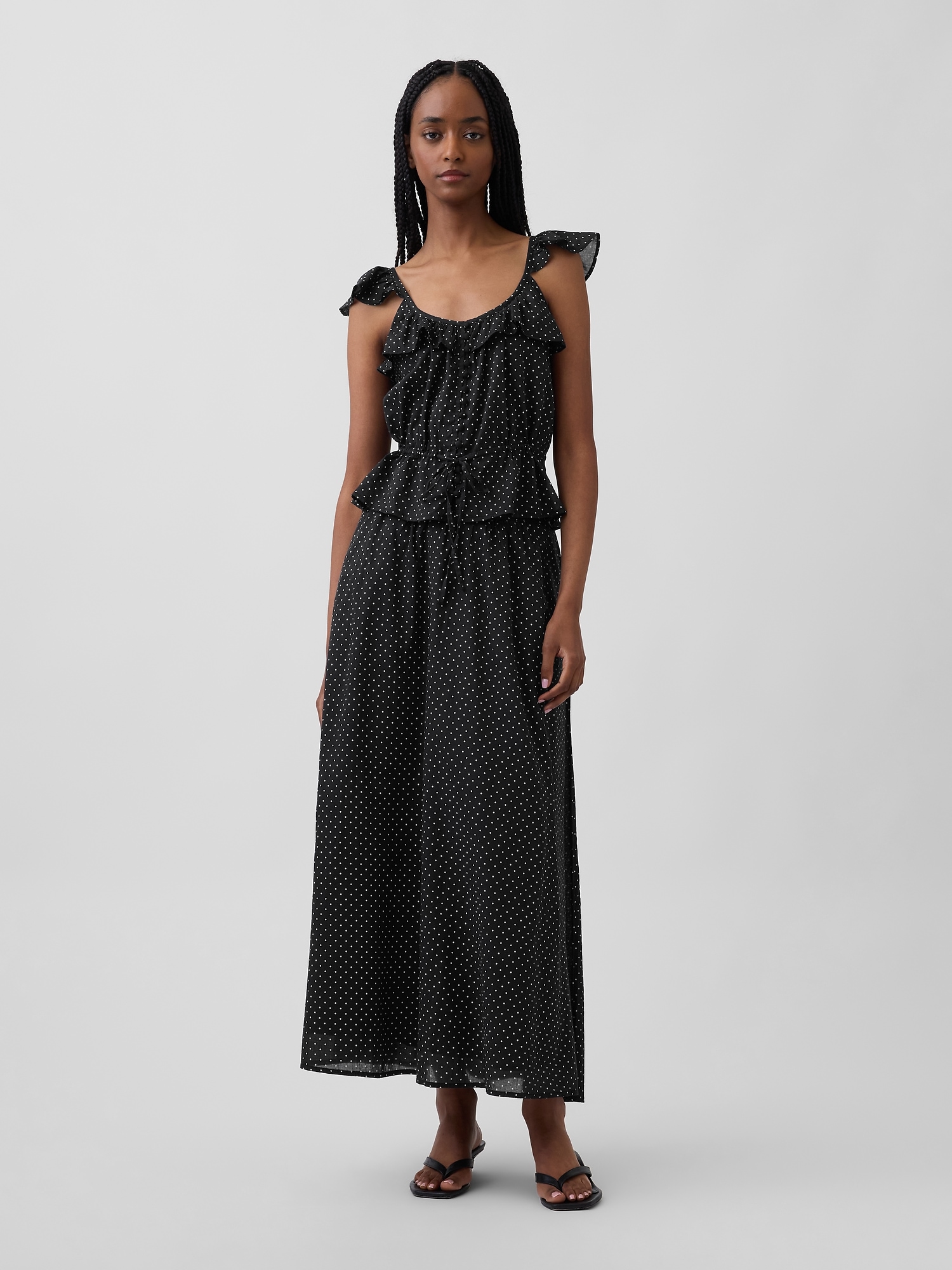 Gap Dotted Voile Maxi Skirt In Black